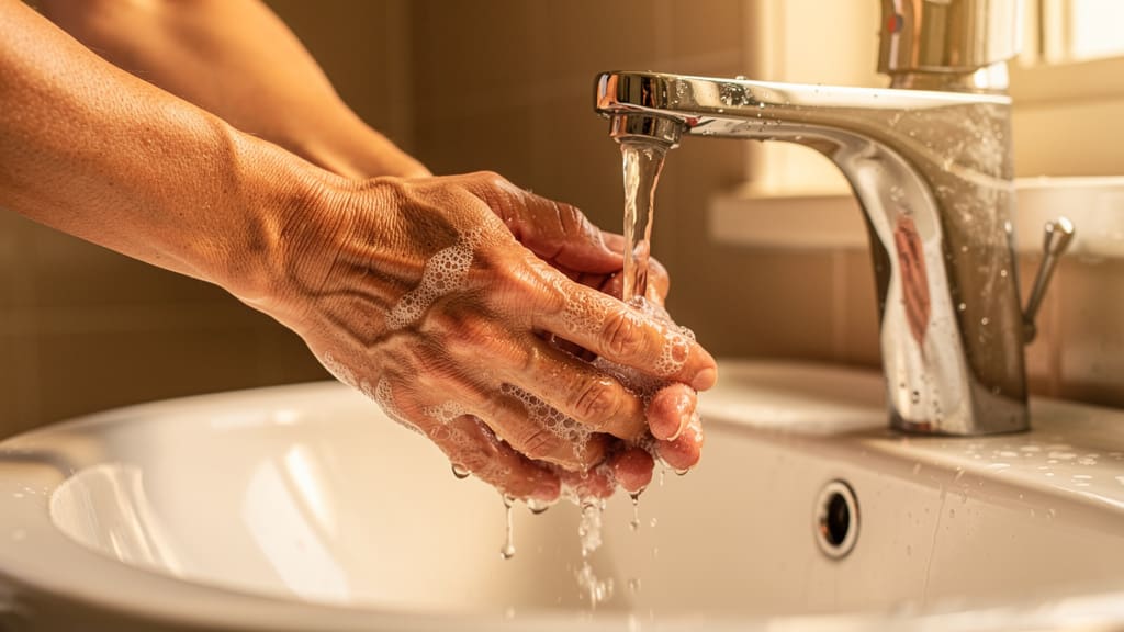 Mindful handwashing as daily practice moment
