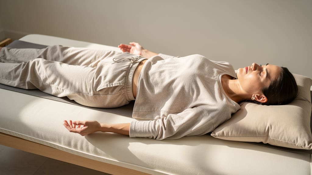 Person in deep relaxation during body scan