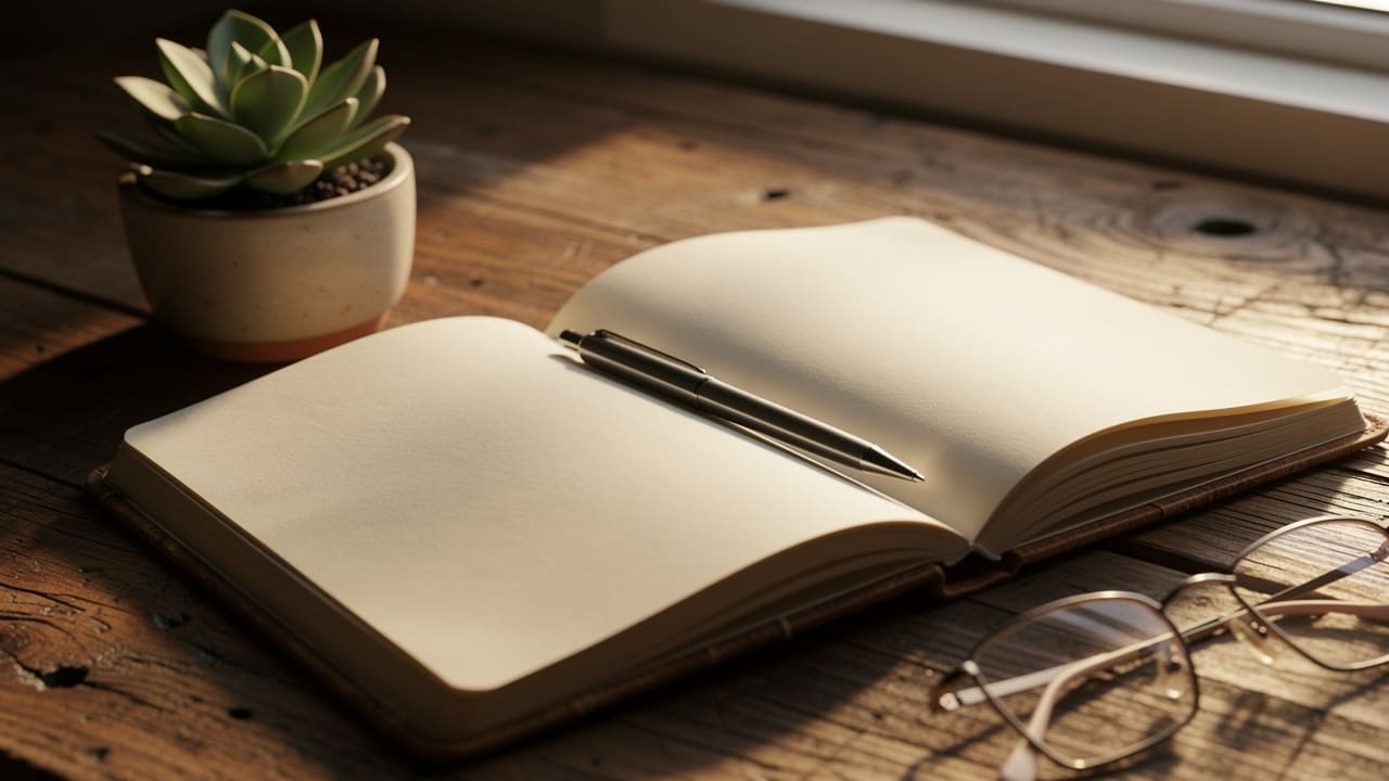 Journal and pen for reflection and personal growth